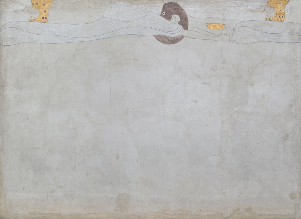 Beethoven Frieze: Tęsknota za szczęściem - panel 1, lewa długa ściana autorstwa Gustav Klimt