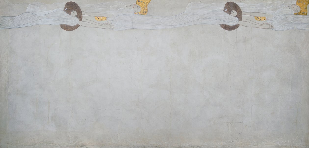 Beethoven Frieze: Tęsknota za szczęściem - panel 2, lewa długa ściana autorstwa Gustav Klimt