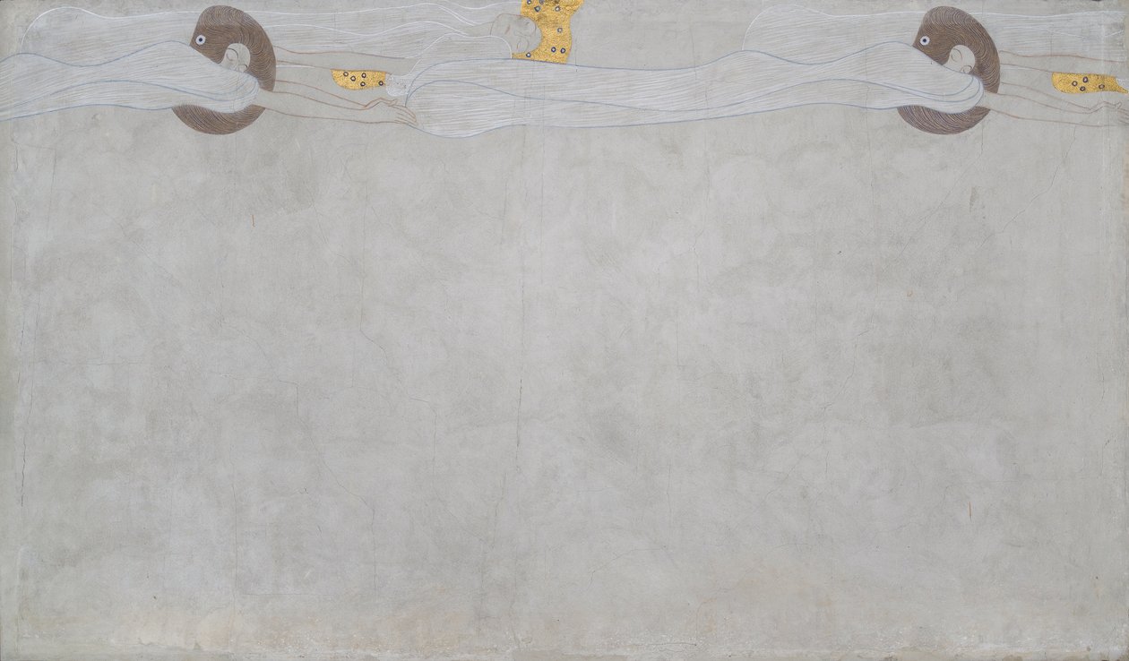 Beethoven Frieze: Tęsknota za szczęściem - płyta 4, lewa długa ściana autorstwa Gustav Klimt