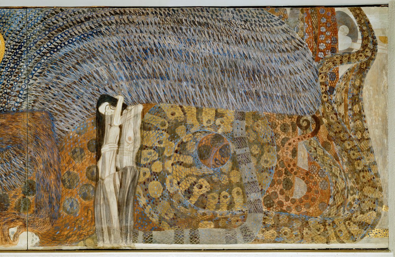 Beethovenfrieze, personifikacja dojmującego smutku autorstwa Gustav Klimt