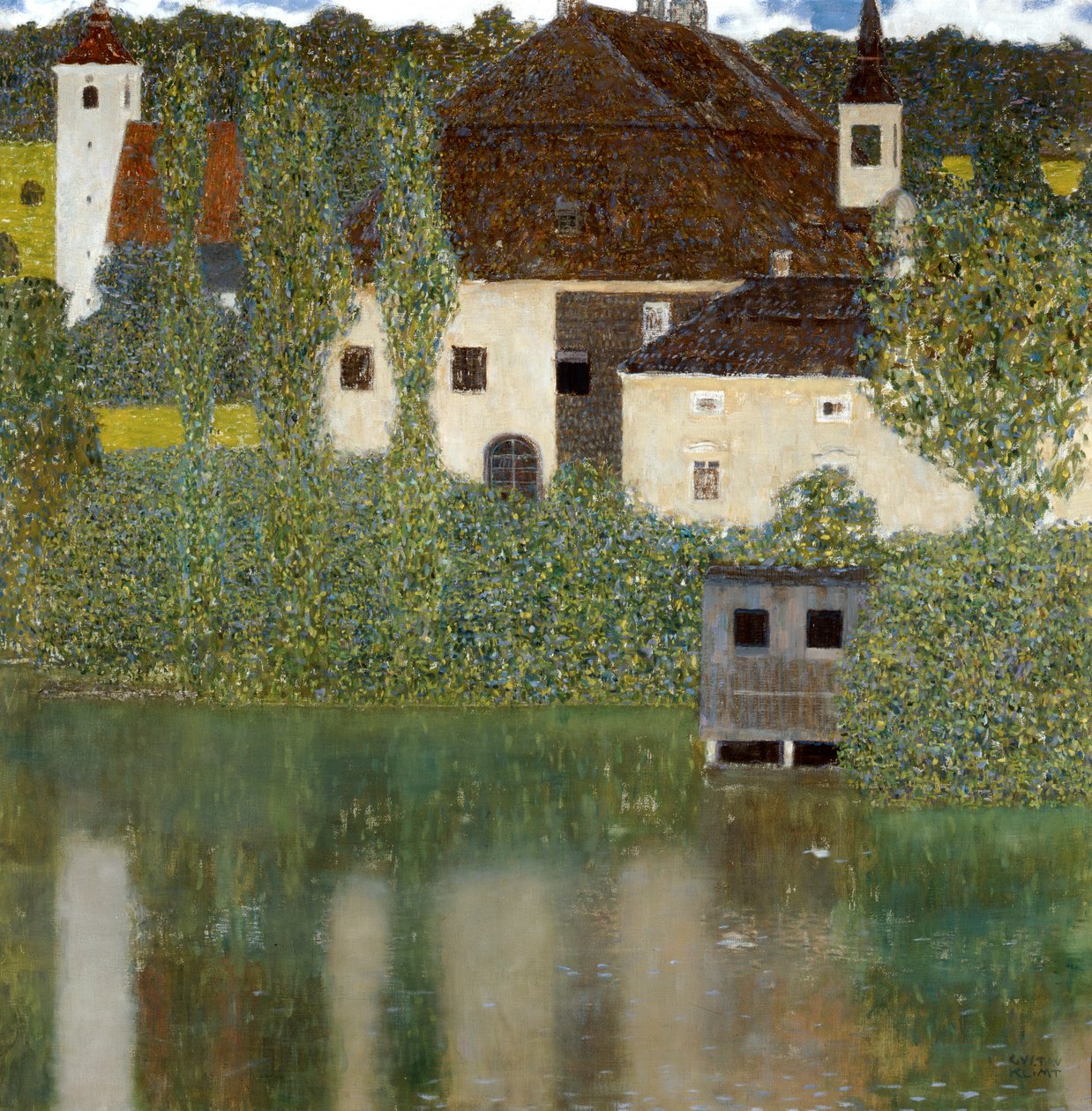 Zamek nad jeziorem Atter, Zamek Unterrach nad jeziorem Attersee 1908 autorstwa Gustav Klimt