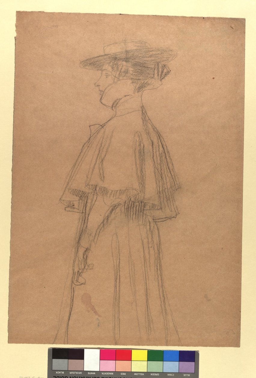 Dame mit Hut und Mantel autorstwa Gustav Klimt