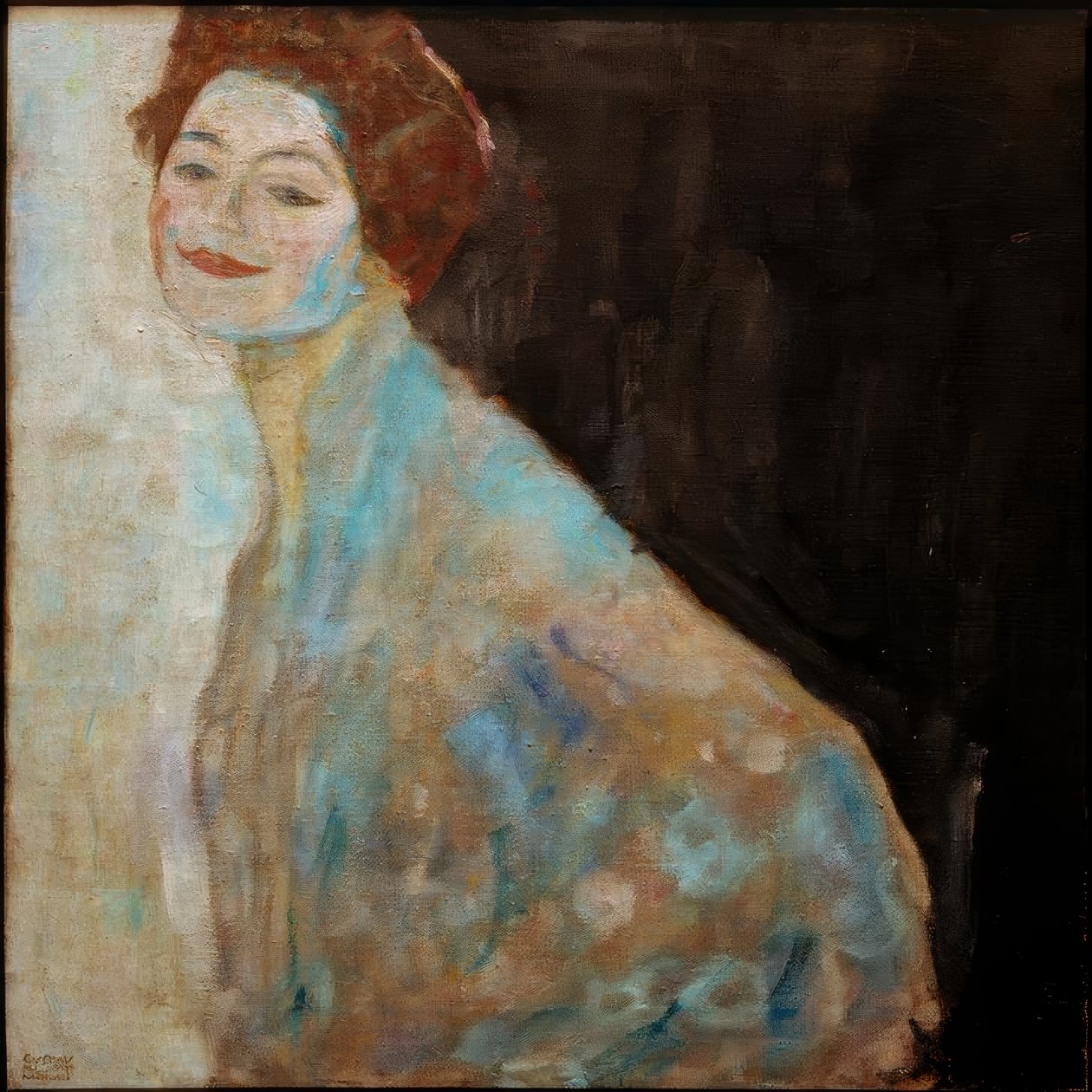 Portret damy w bieli autorstwa Gustav Klimt
