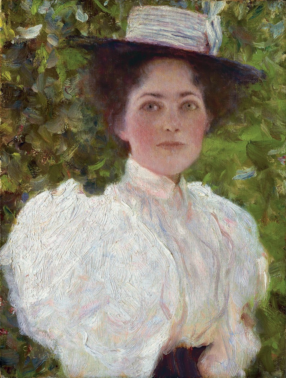 Dziewczyna w liściach, ok. 1908 (olej na płótnie) autorstwa Gustav Klimt