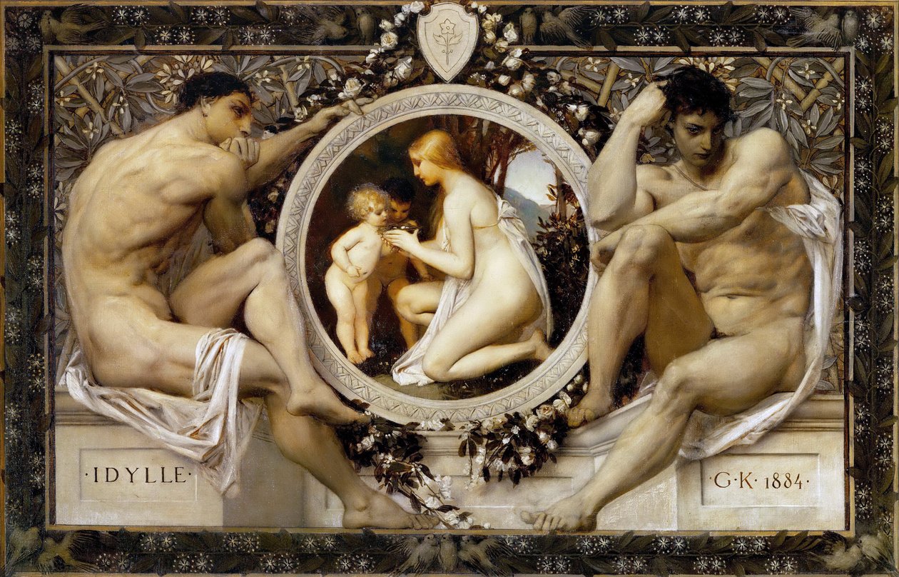 Sielanka - Klimt, Gustav (1862-1918) - 1884 - Olej na płótnie - 49,5x73,5 - Muzeum Wiedeńskie autorstwa Gustav Klimt