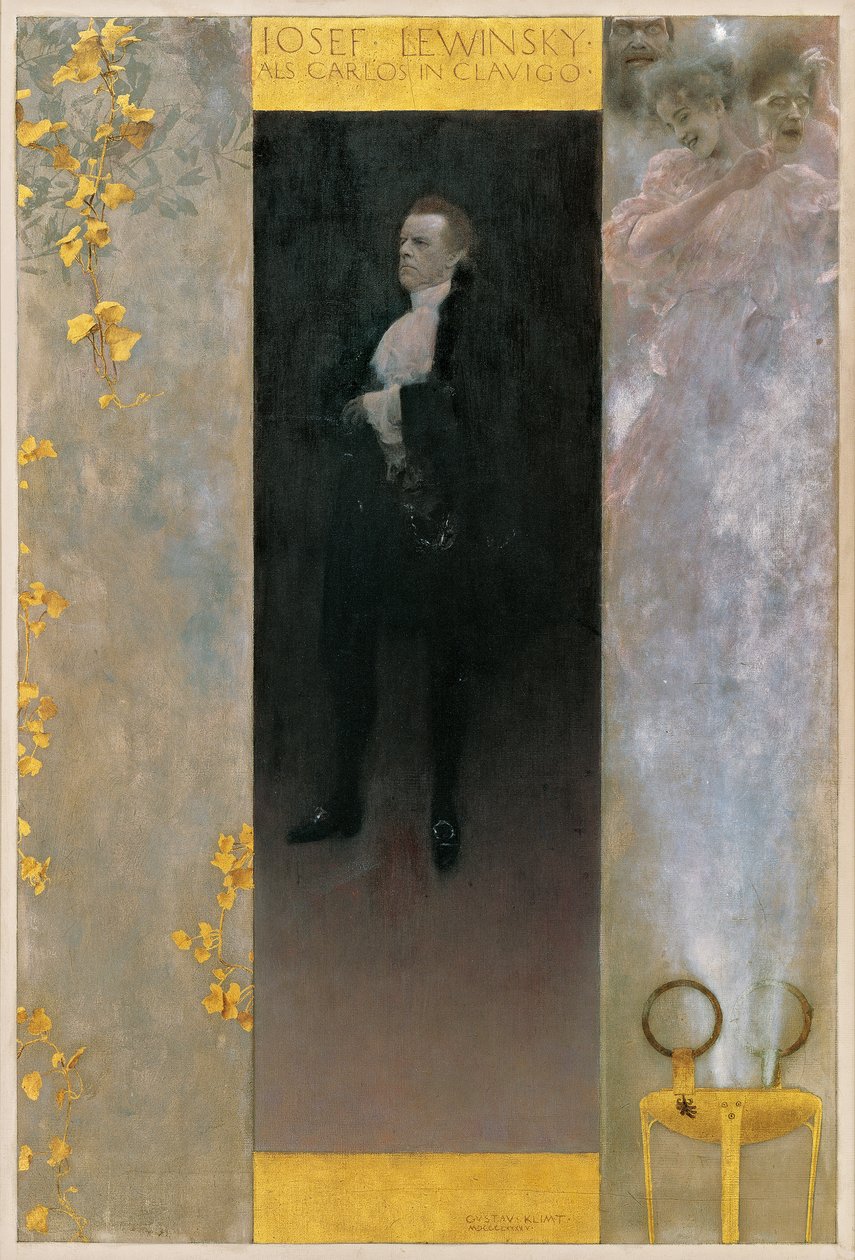 Josef Lewinsky als Carlos w Clavigo autorstwa Gustav Klimt
