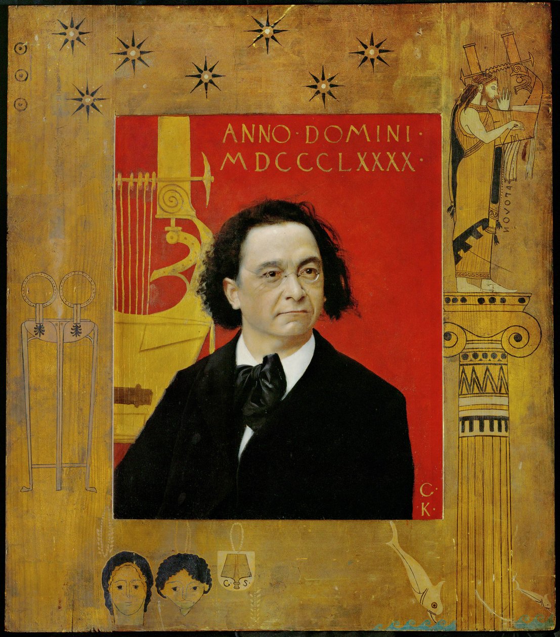 Joseph Pembauer, pianista i nauczyciel gry na fortepianie autorstwa Gustav Klimt