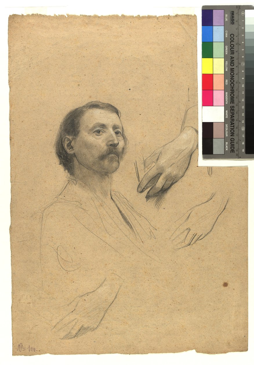 Studium głowy i ręki do portretu dżentelmena autorstwa Gustav Klimt