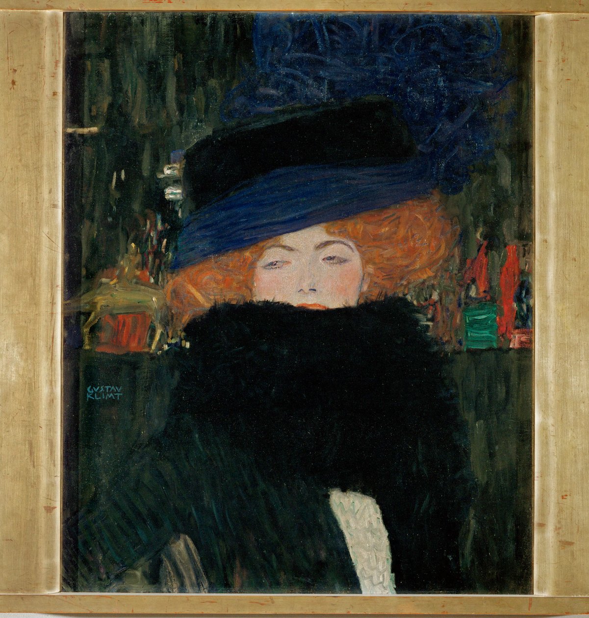 Dama w kapeluszu i boa z piór autorstwa Gustav Klimt