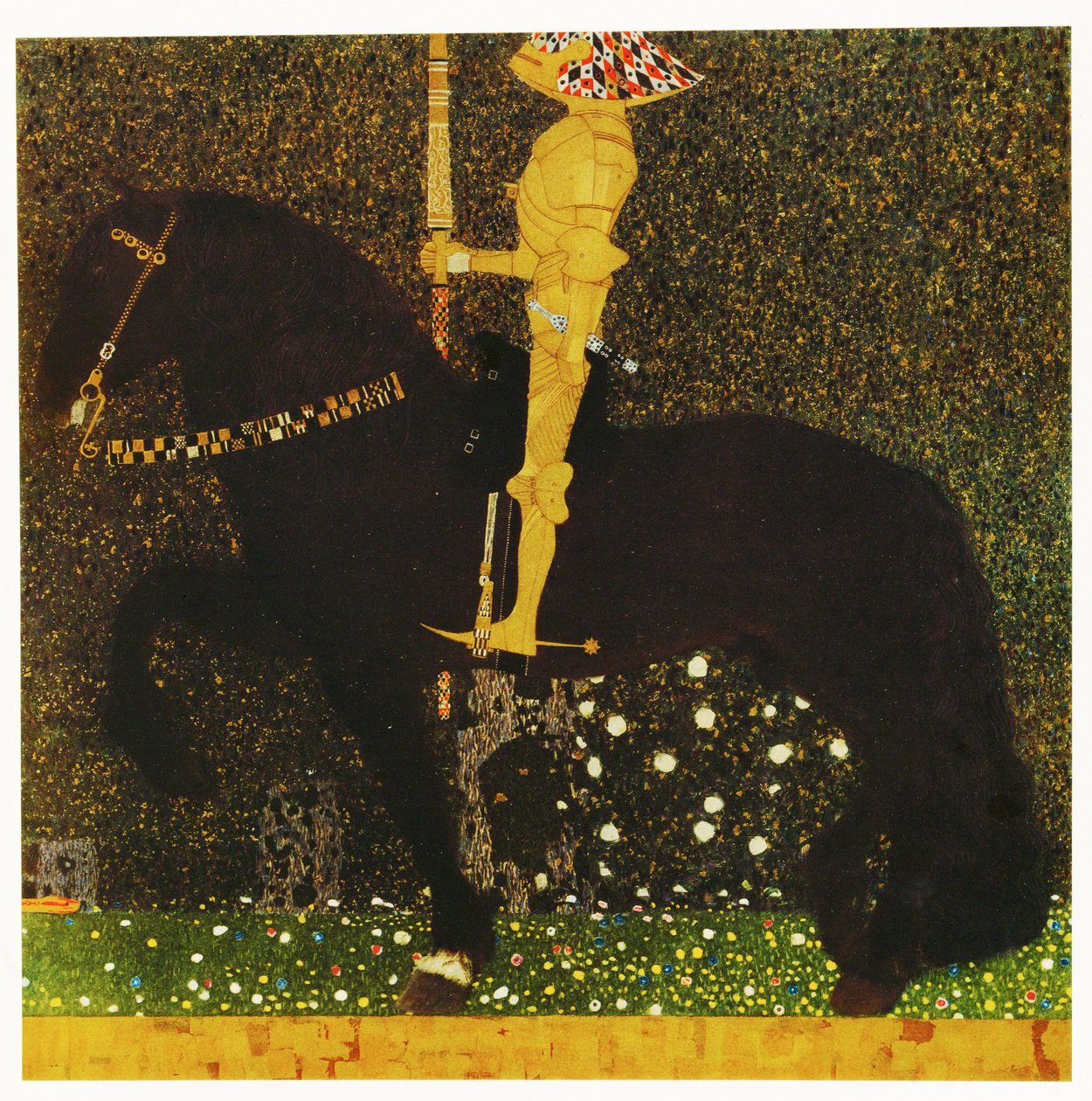 Życie to walka lub złoty rycerz autorstwa Gustav Klimt