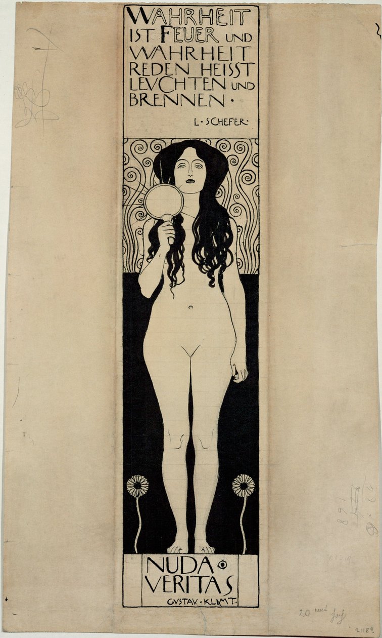 Nuda Veritas, studium do późniejszego obrazu olejnego autorstwa Gustav Klimt