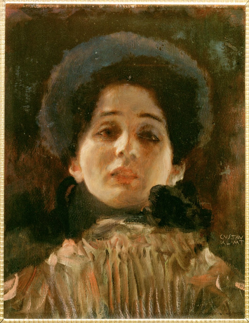 Portret en face kobiety autorstwa Gustav Klimt