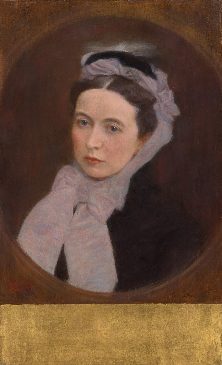 Portret damy w fioletowej chustce, ok. 1895 (olej na płótnie) autorstwa Gustav Klimt