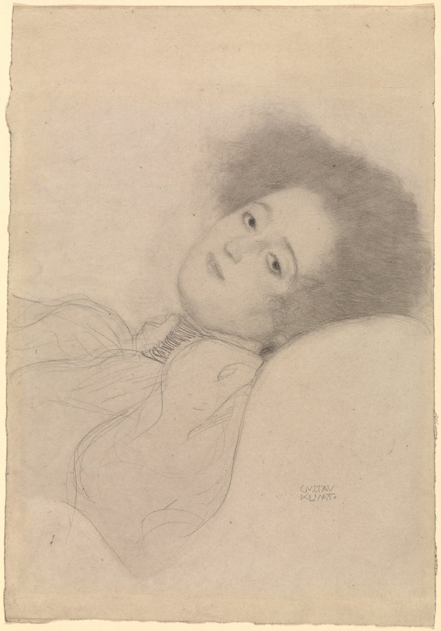 Portret leżącej młodej kobiety autorstwa Gustav Klimt