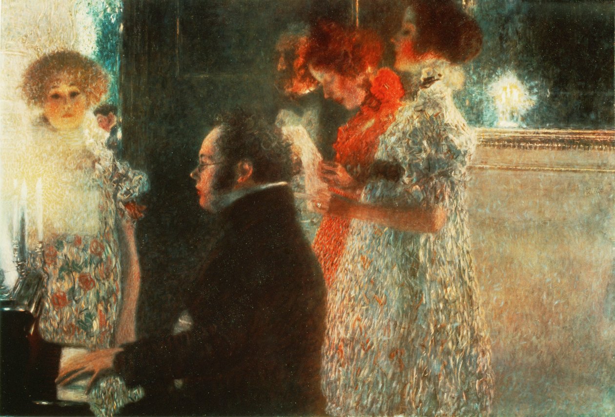 Schubert przy fortepianie autorstwa Gustav Klimt
