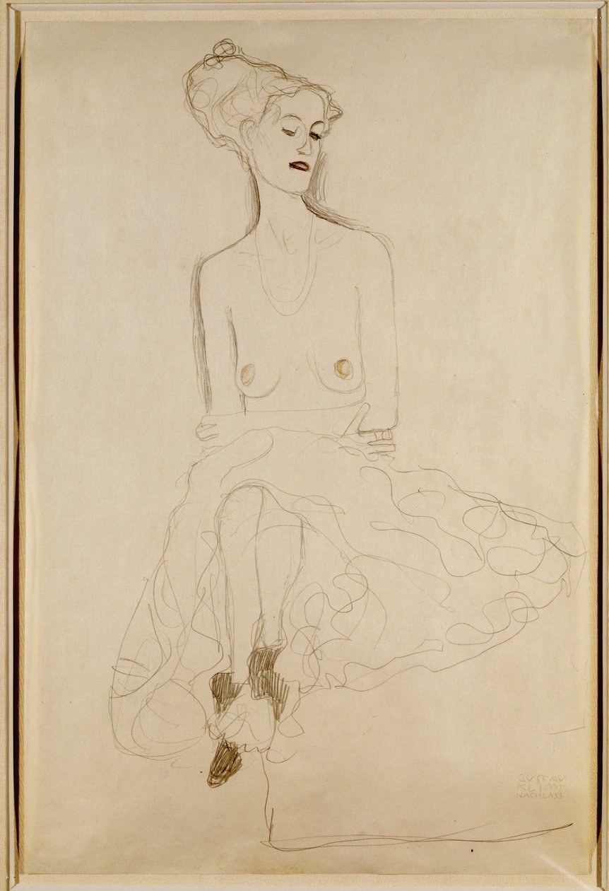 Siedząca kobieta, 1908 autorstwa Gustav Klimt