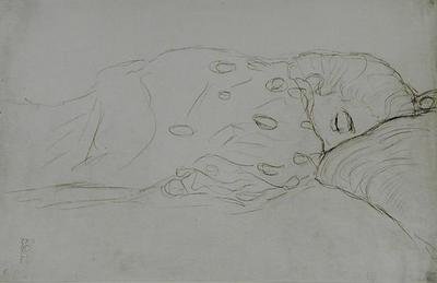 Śpiąca nago autorstwa Gustav Klimt