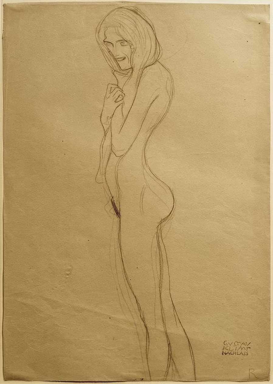 Studiuj lewą gorgonę we fryzie Beethovena autorstwa Gustav Klimt
