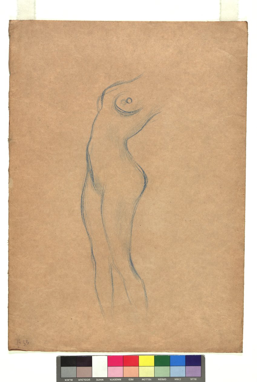 Studie zu einem stehenden weiblichen Akt nach links autorstwa Gustav Klimt