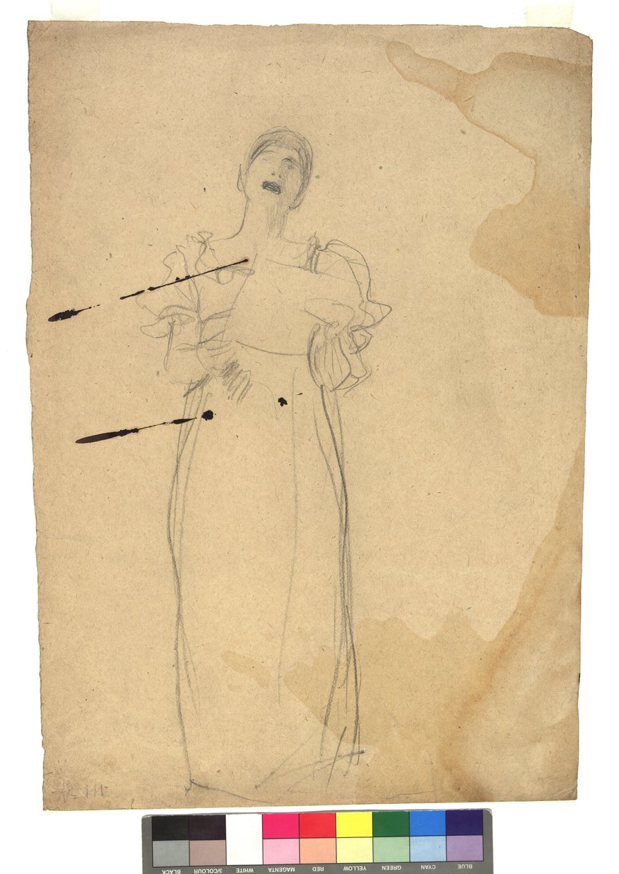 Studie zu einer stehenden Sängerin autorstwa Gustav Klimt