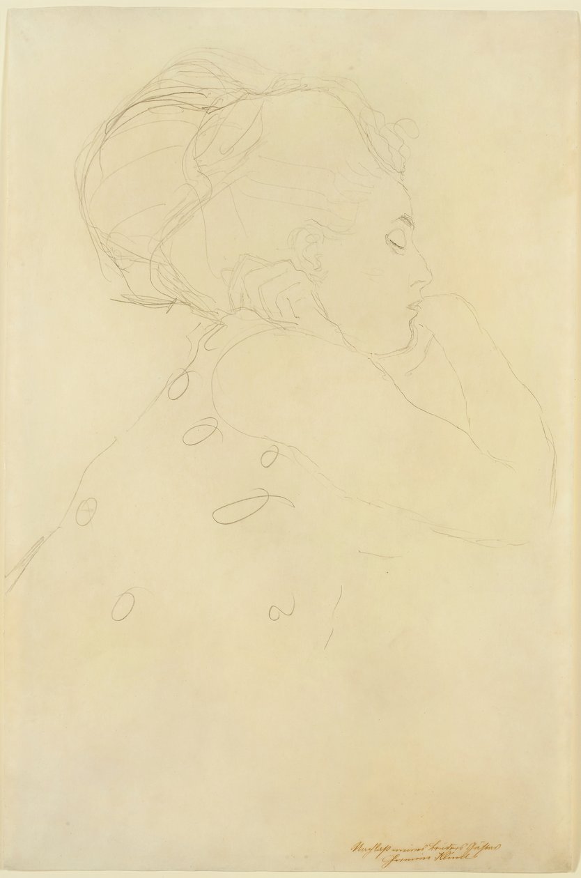 Studium do "Panny młodej", ok. 1917-18 (ołówek na papierze) autorstwa Gustav Klimt