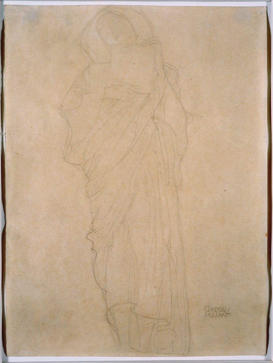 Studium kobiety do "Jurisprudence", ok. 1903 (grafit na papierze) autorstwa Gustav Klimt