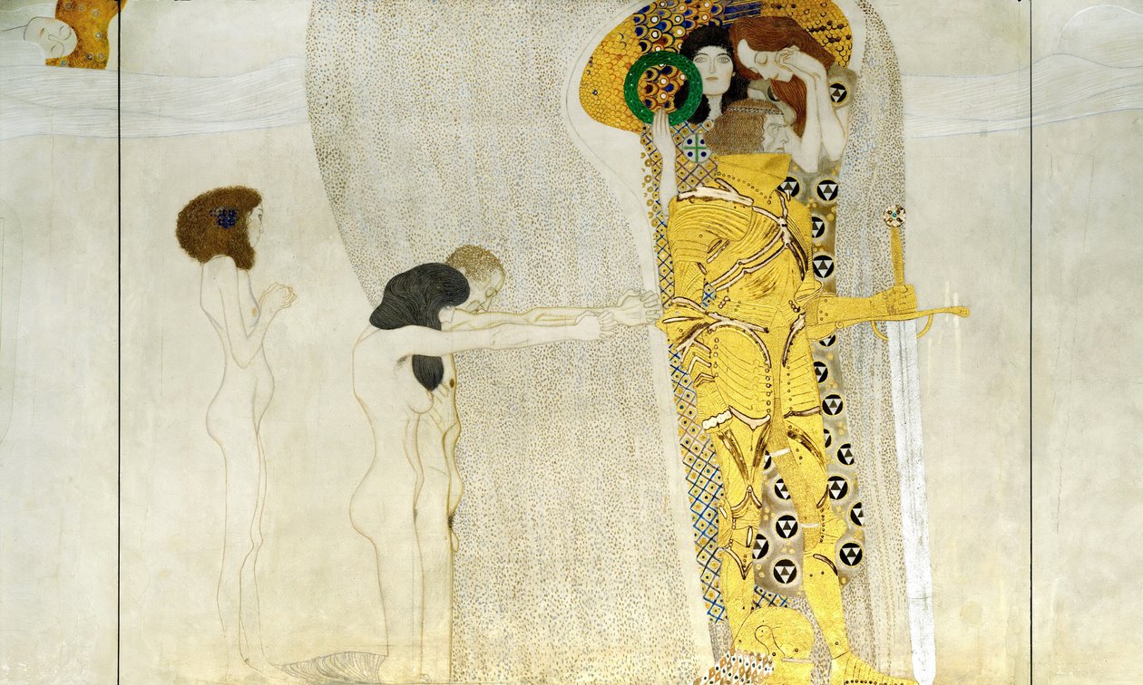 Fryz Beethovena, detal: Rycerz w lśniącej zbroi, 1902 autorstwa Gustav Klimt
