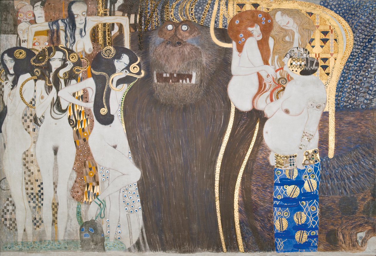 Fryz Beethovena: tęsknota za szczęściem autorstwa Gustav Klimt