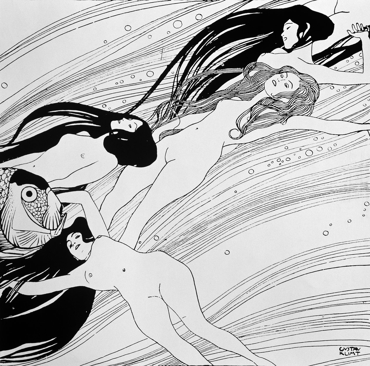 The Blood of Fish, opublikowana w czasopiśmie „Ver Sacrum”, 1898 autorstwa Gustav Klimt