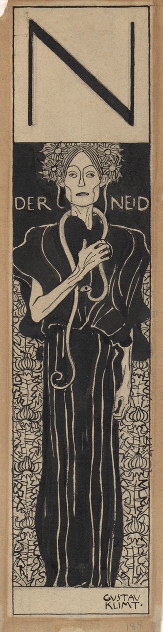 Zazdrość, 1898. autorstwa Gustav Klimt