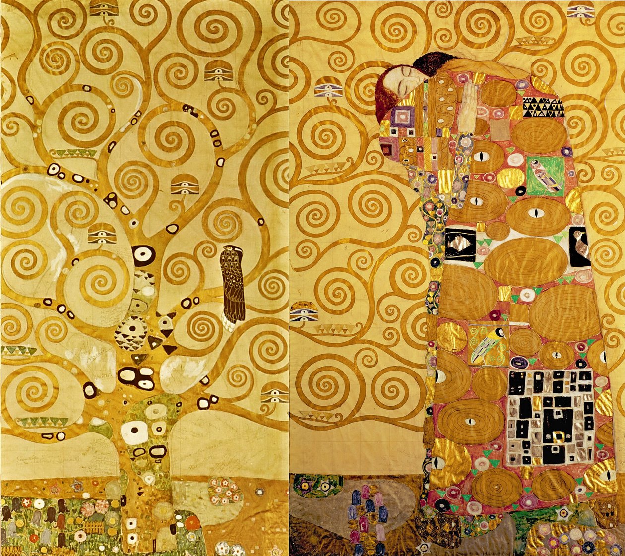 Fryz Stocleta, detal: Drzewo życia, ok. 1905-09 (tempera na tekturze) autorstwa Gustav Klimt