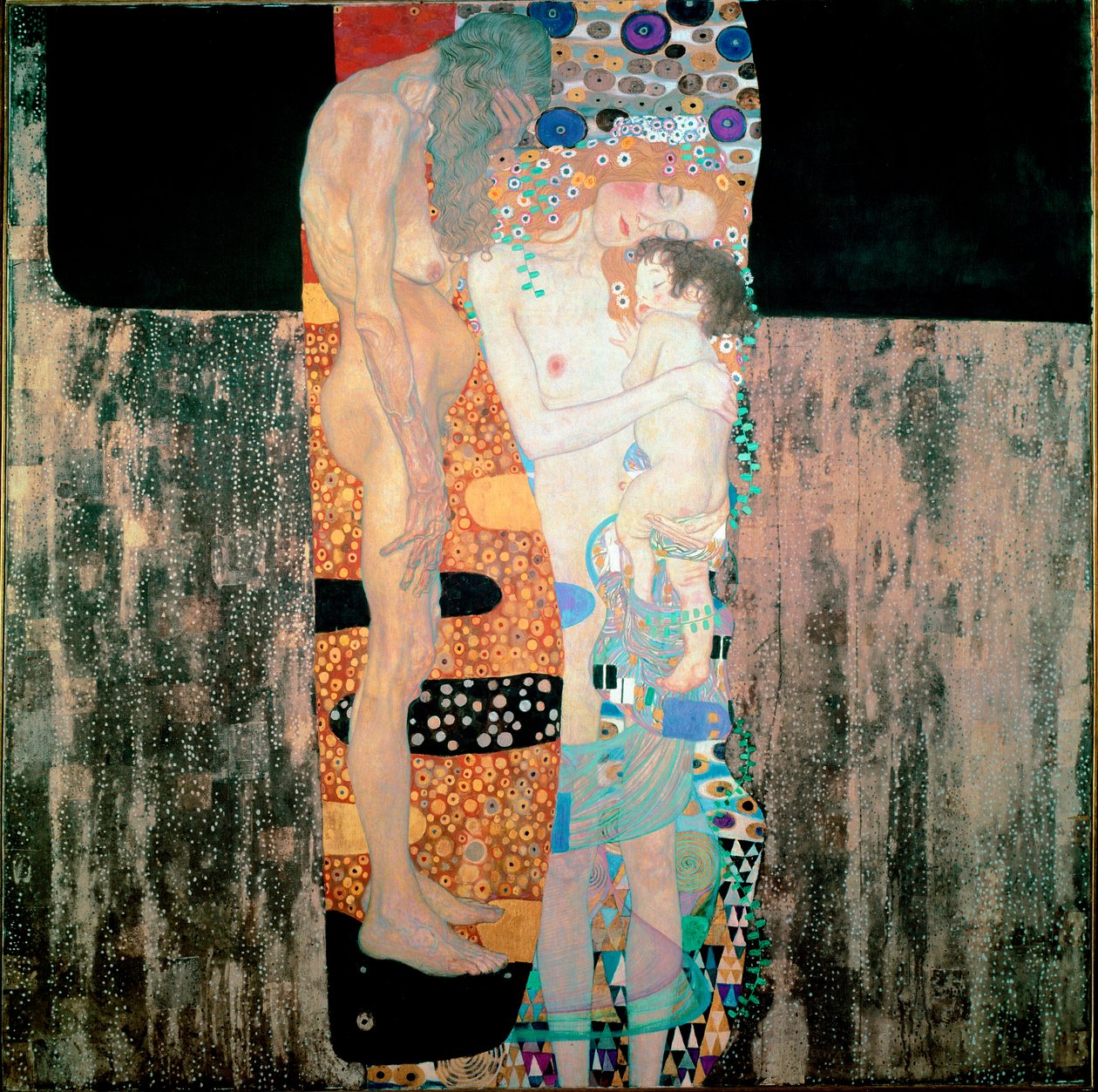 Trzy wieki kobiety Obraz Gustava Klimta (1862-1918) 1905 wym. 180x180 cm Rzym, Galleria Nazionale d