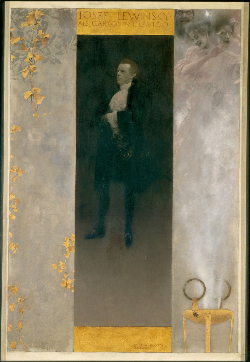 Aktor Josef Lewinsky jako Carlos w "Clavigo" Goethego autorstwa Gustav Klimt