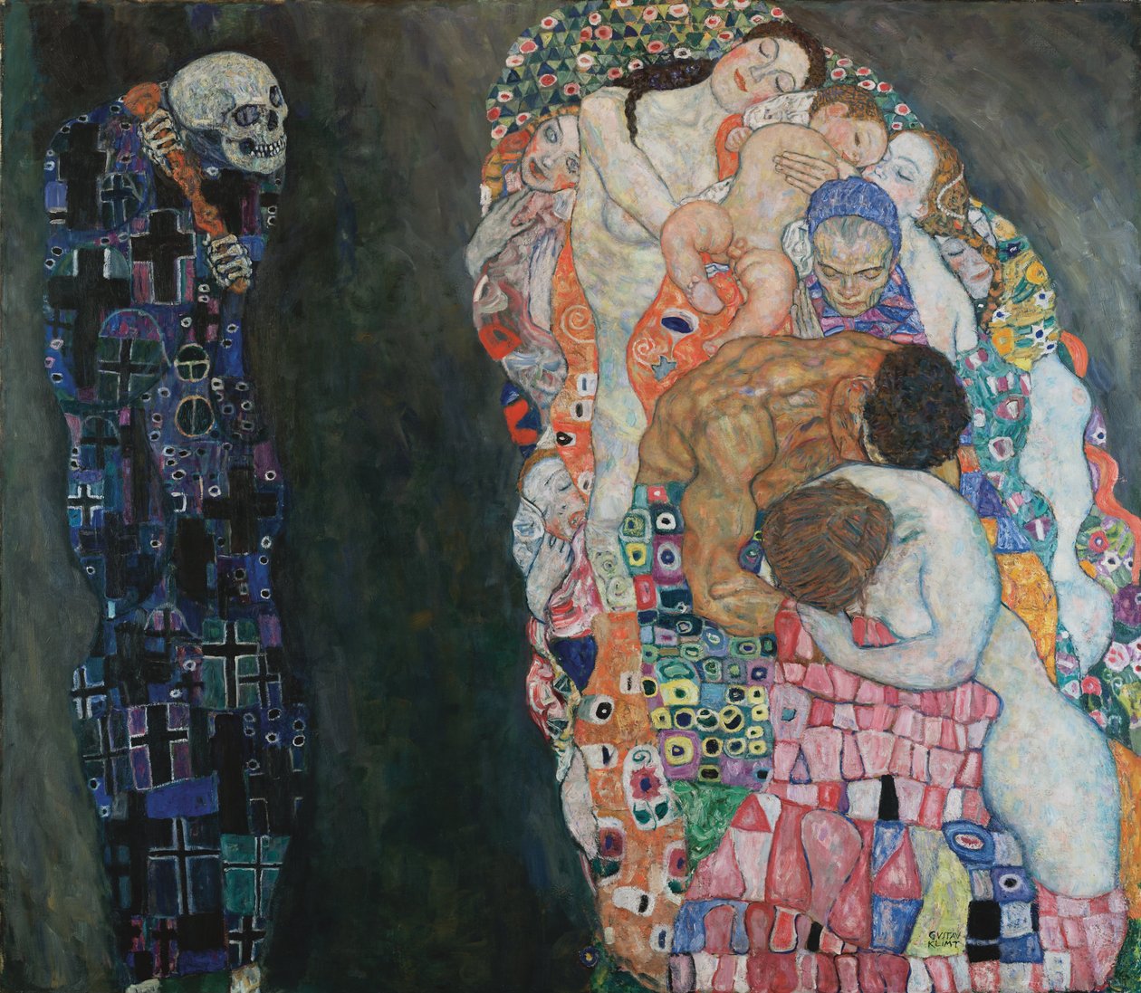 „Śmierć i życie” autorstwa Gustav Klimt