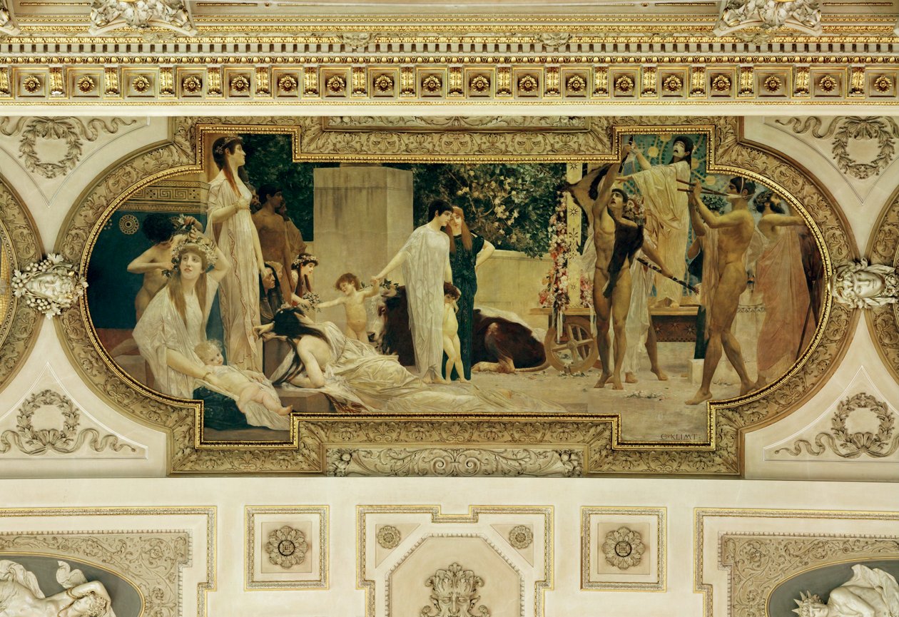 Wiedeński Burgtheater (Teatr Dworski), fresk na suficie, detal autorstwa Gustav Klimt