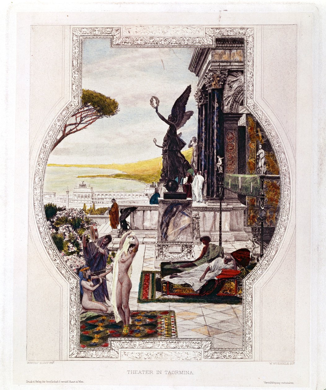 Wiedeński Burgtheatre (Teatr Dworski) autorstwa Gustav Klimt