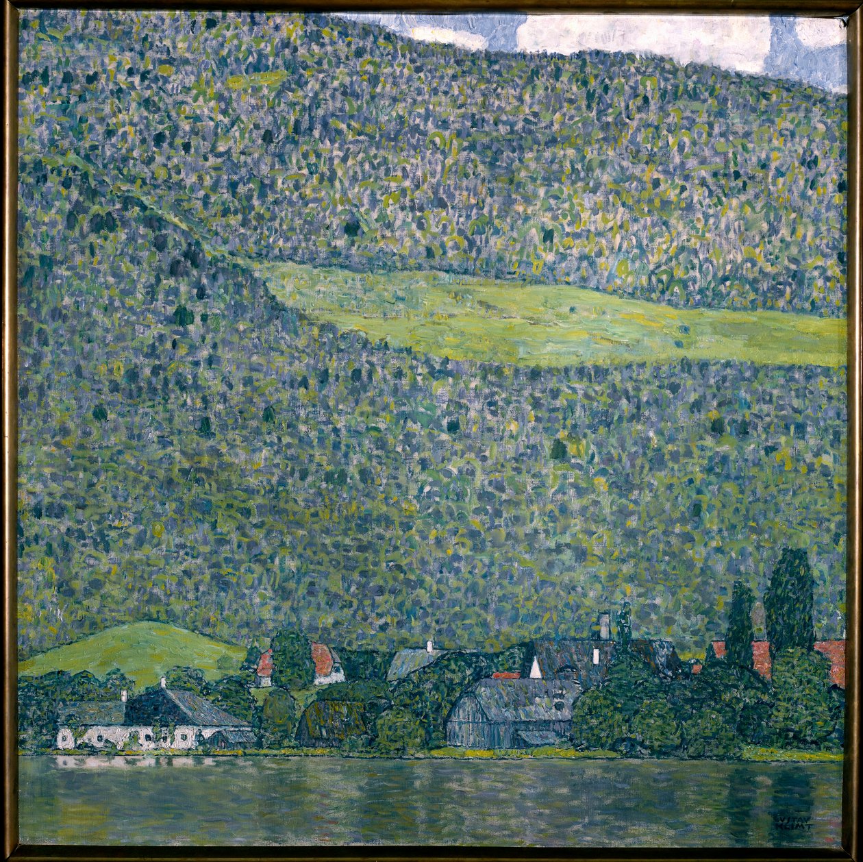 Widok na zamek Unterach nad jeziorem Attersee, 1915 autorstwa Gustav Klimt