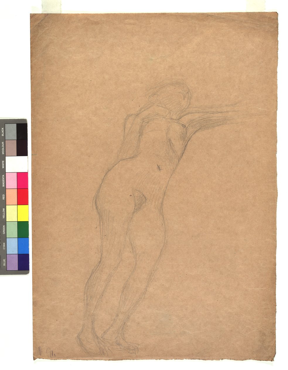 Weiblicher Akt in Untersicht autorstwa Gustav Klimt