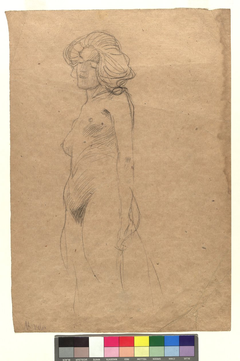 Weiblicher Akt nach links autorstwa Gustav Klimt