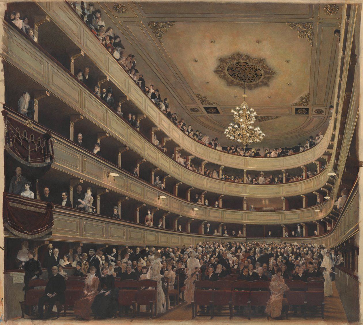 Widownia w starym Burgtheater autorstwa Gustav Klimt