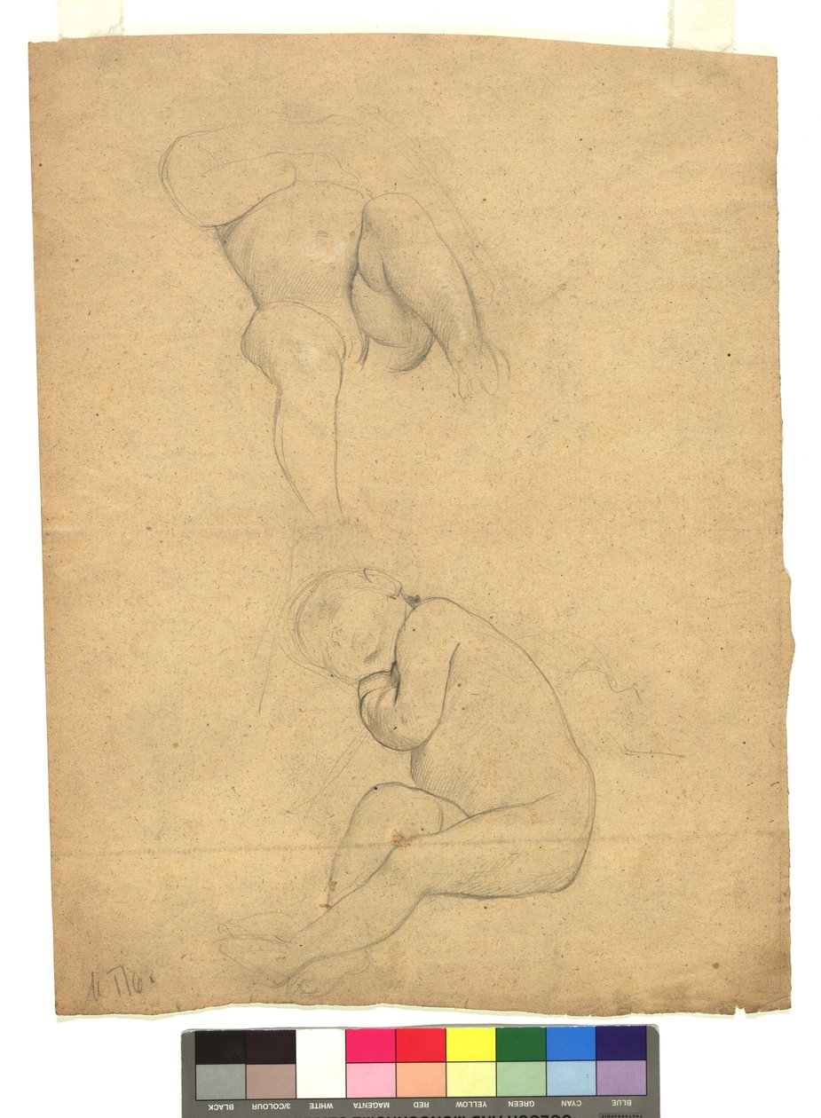 Zwei Studien zu Kinderakten autorstwa Gustav Klimt