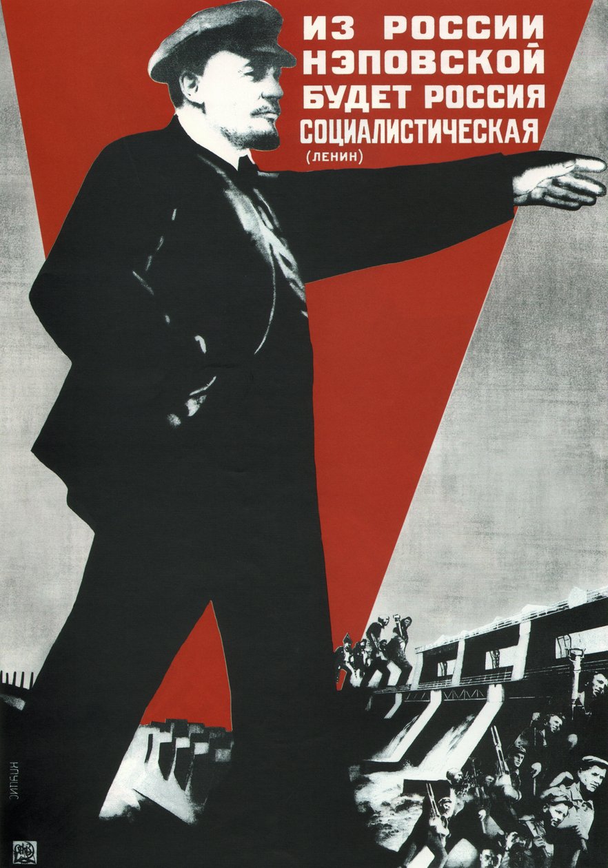Z NEP-u Rosja wyjdzie Rosja Socjalistyczna!, 1930 autorstwa Gustav Klutsis