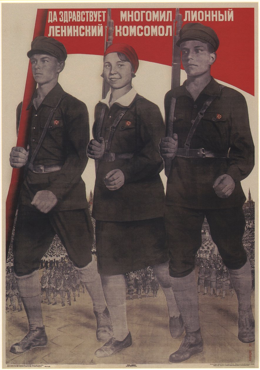 Niech żyje wielomilionowy leninowski Komsomol, 1932 autorstwa Gustav Klutsis