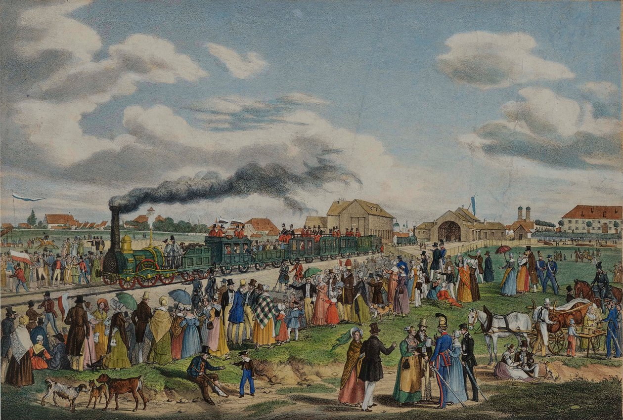 Otwarcie kolei monachijsko-augsburskiej 1 września 1839, 1839. autorstwa Gustav Kraus