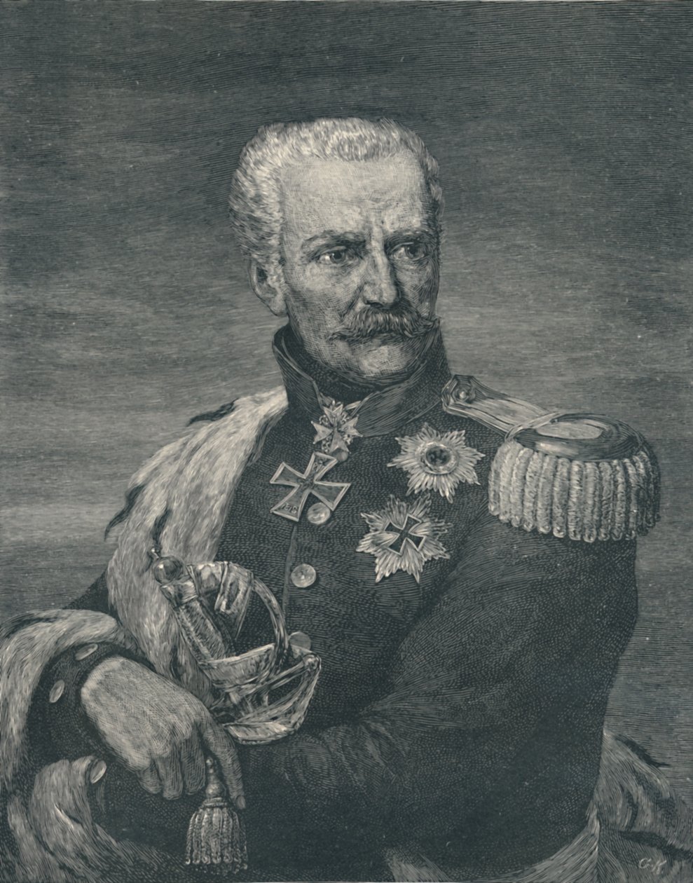 Gebhard Leberecht von Blucher, książę Wahlstadt, c1815-1819, 1896 autorstwa Gustav Kruell