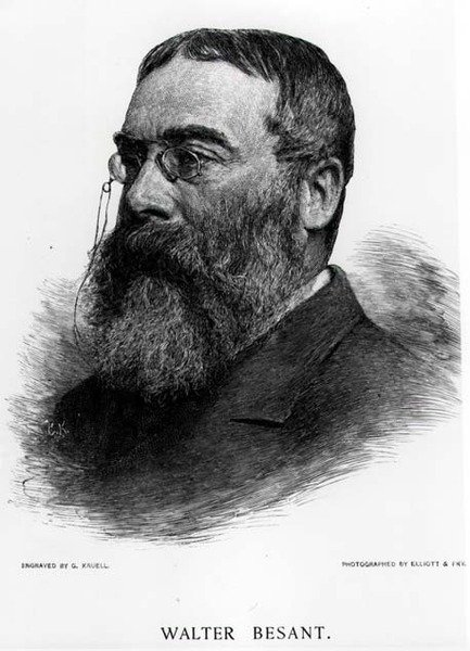 Sir Walter Besant (1836-1901) grawerowany przez Gustava Kruella (1843-1907) z fotografii Elliota & Fry autorstwa Gustav Kruell