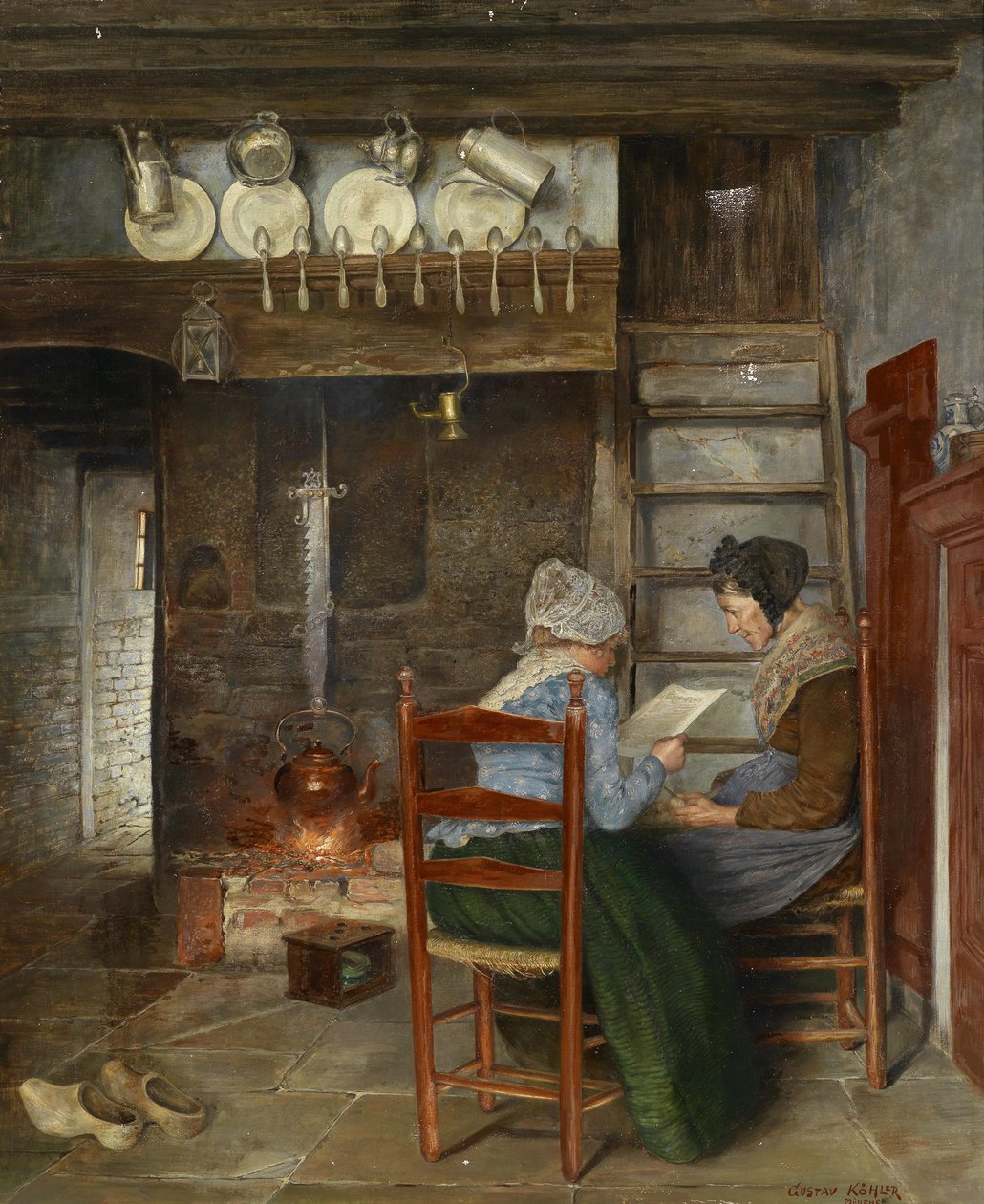 Interieurszene autorstwa Gustav Köhler