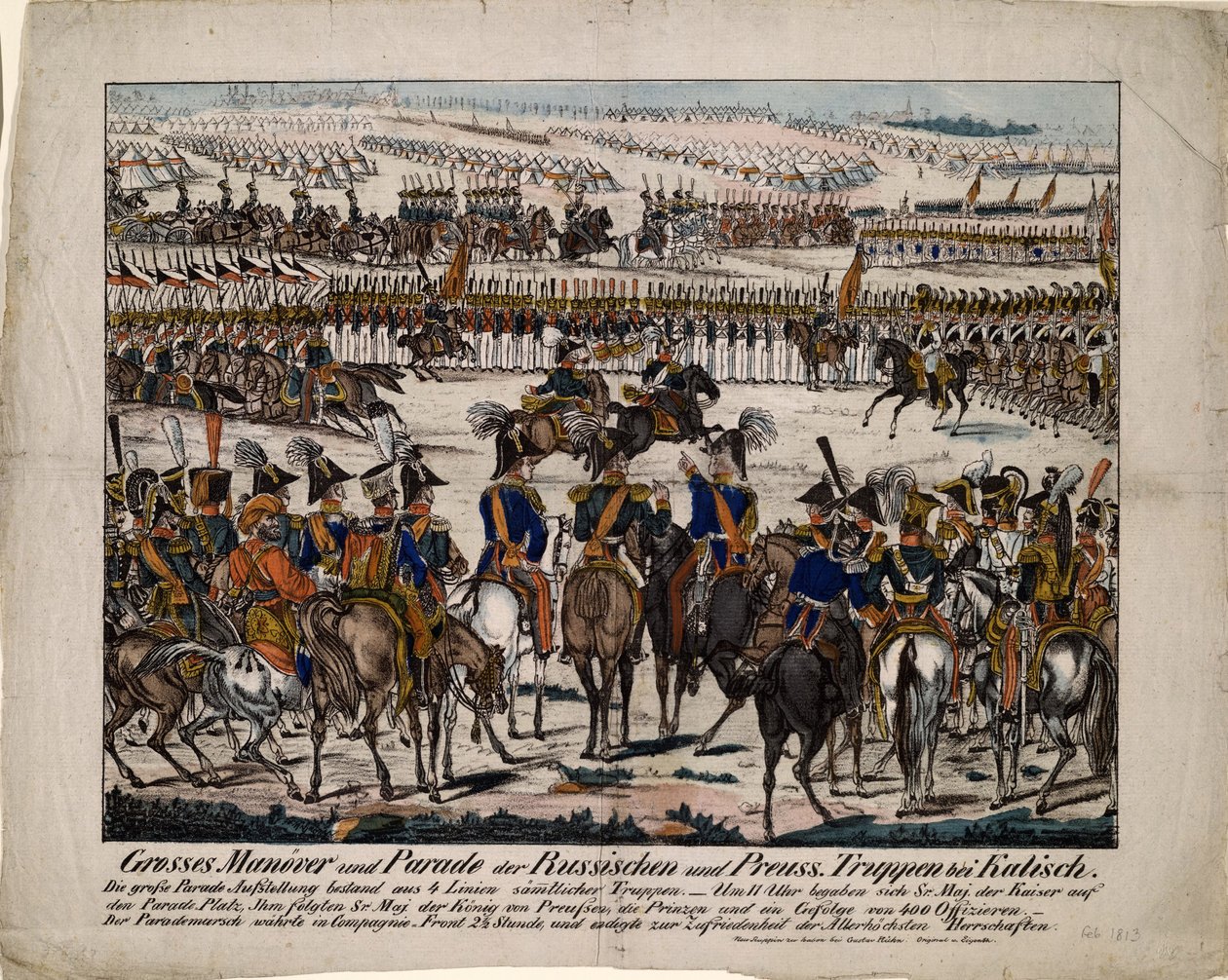 Parada rosyjsko-pruska w Kaliszu 1835 r. 1850 autorstwa Gustav Kühn