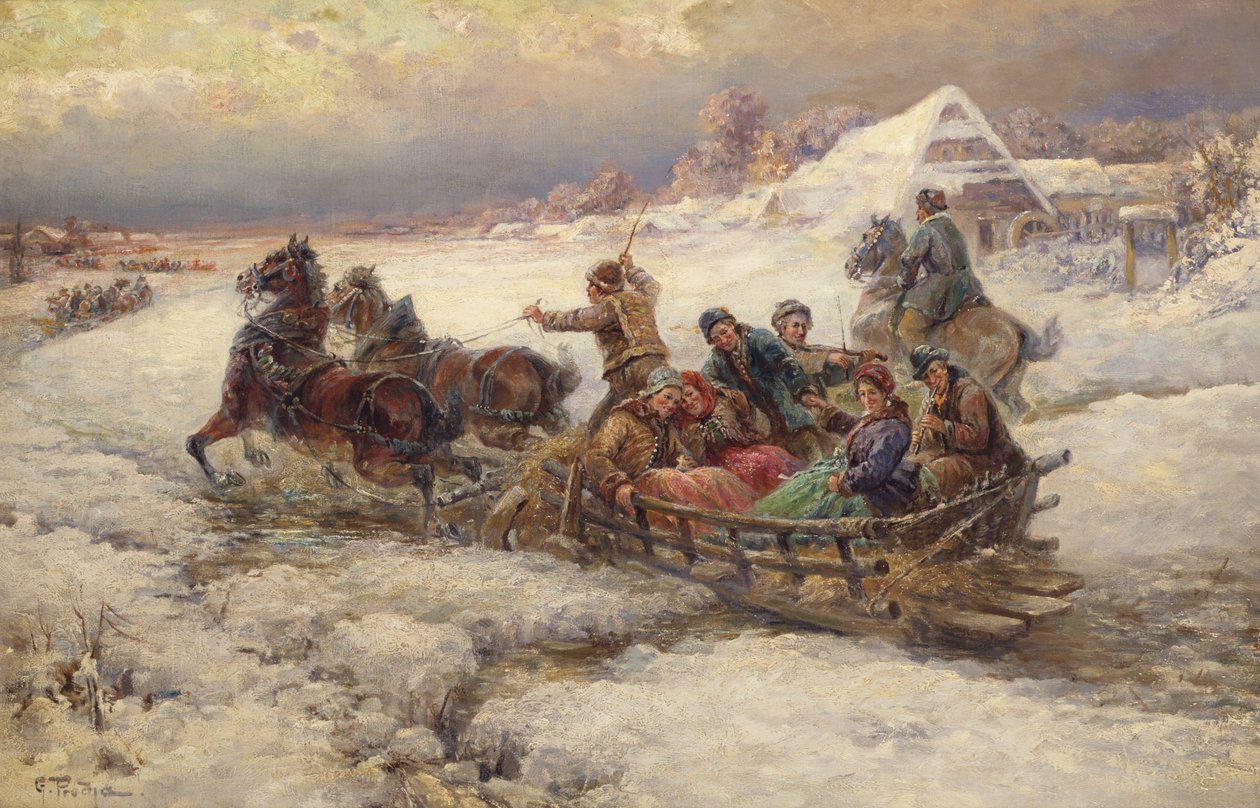 Trojka w śniegu autorstwa Gustav Prucha