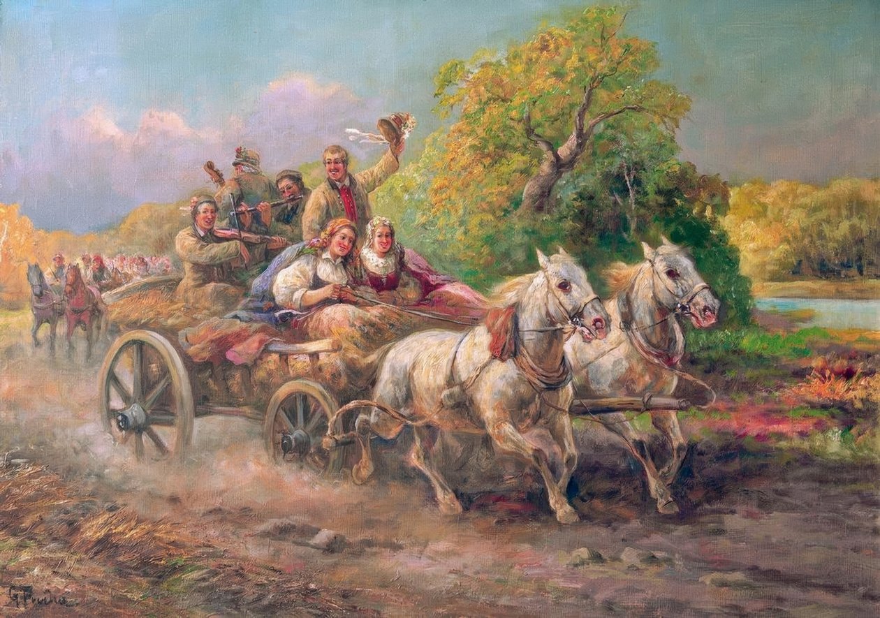 Węgierski orszak weselny autorstwa Gustav Prucha